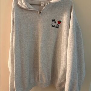 Light Gray Quarter-Zip Sweatshirt
